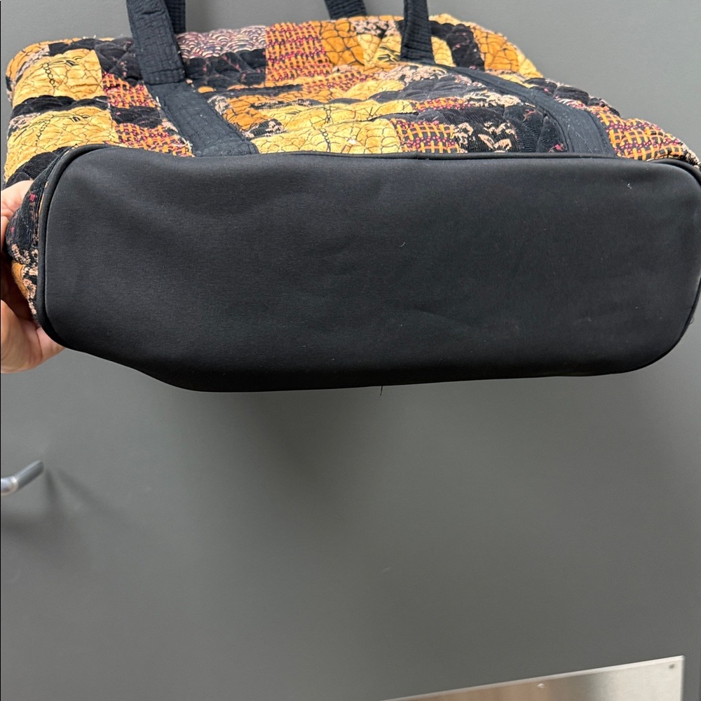 Artisan Patchwork Tote - Black And Yellow - image 7